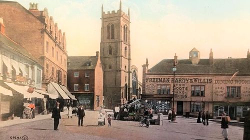 Red Lion Square in early 20th century from tinted card